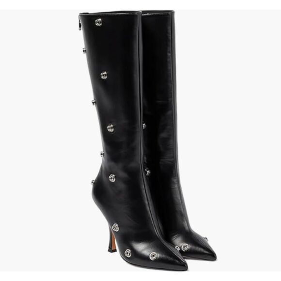 Shoes - Boutique NWT Knee High Boots Pointed Toe Stilettos Wide Calf Slouchy Boots 8